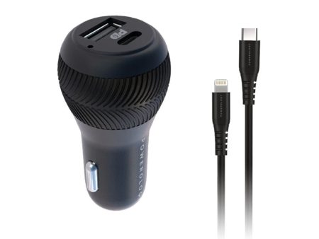 Powerology Ultra-Quick 32W Car Charger With Cable - USB-C   32W   Black Supply