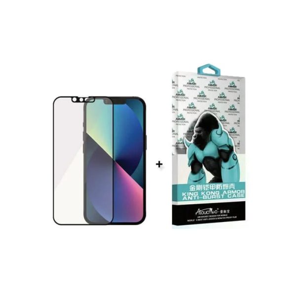 King Kong Anti Burst Clear Case + Tempered Glass Screen Protector - iPhone 13   13 Pro - Bundle Offer For Discount