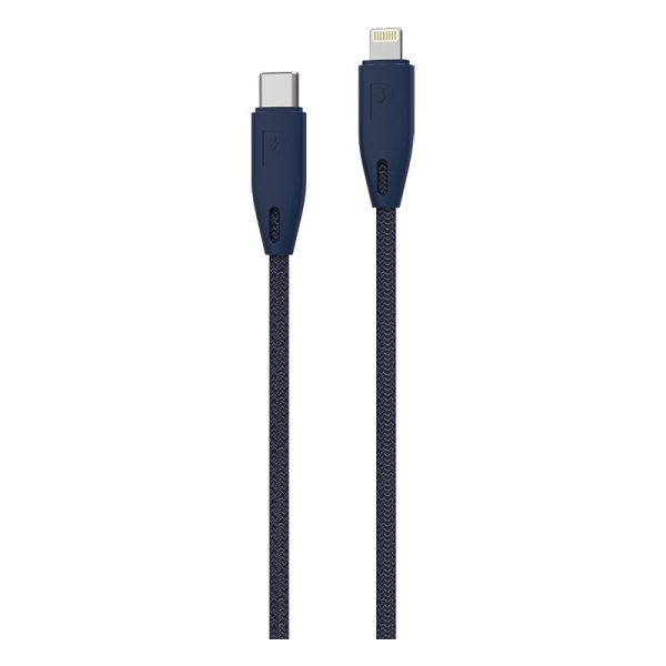 Powerology Braided - USB-C to Lightning Cable   6.6ft   Blue Supply