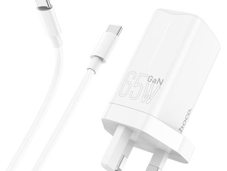 HOCO NK7 GaN Wall Charger With USB-C Cable - USB-C   USB-A   White Discount