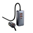 Baseus Multi-Port Fast Charging Car Charger - 120W   USB   Type-C   Grey Hot on Sale