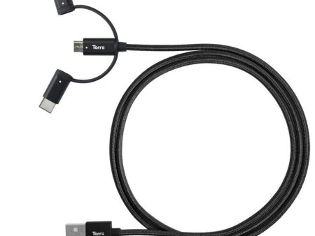 Torrii Kevable 3 in 1 Mfi Cable -  Lightning   Type-C   Micro Usb   1 Meter   Black Online Sale