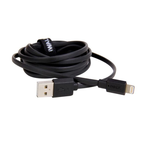 iWALK Trione Tangle Free Charging Cable - Lightning   2 Meters   Black Fashion