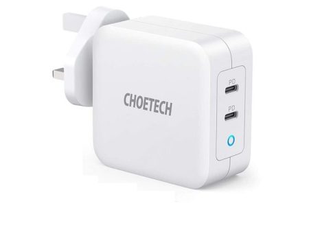 Choetech Dual Port Charger - 38W   Type-C   White Online