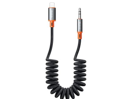 Mcdodo Digital Audio Coiled Cable - 1.8 Meters   Lightning to 3.5mm   Black For Discount