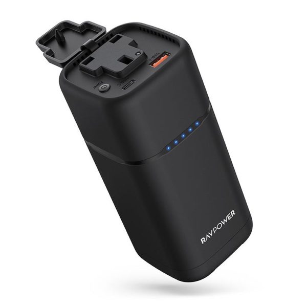 RAVPower Pioneer 80W AC Portable Power Bank - 20,000mAh   Black Online now