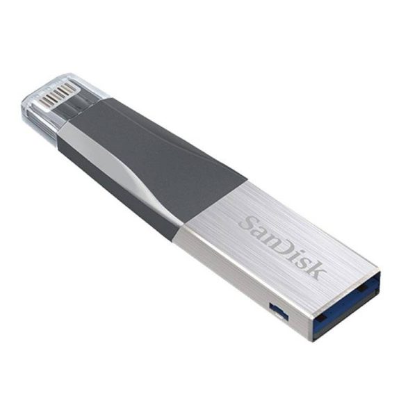 SanDisk iXpand Mini Flash Drive - 64GB   USB 3.0   Black and Silver Sale