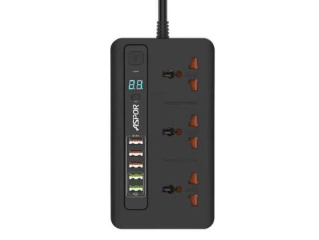 Aspor A503 Power Socket - Socket   USB   Black Fashion