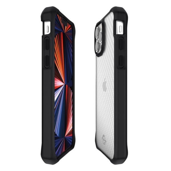 Itskins Hybrid Tek Case - 3M Drop Safe   iPhone 13 Pro   Black And Transparent Fashion