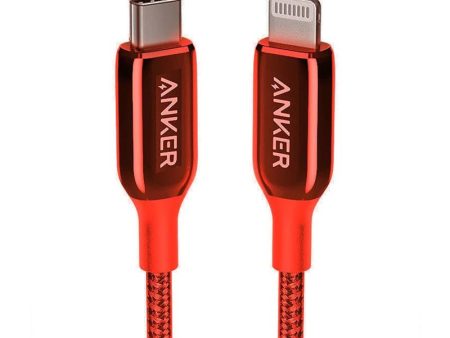 Anker Slimmer Yet Stronger PowerLine + III - USB-C to Lightning   6ft   Red Supply