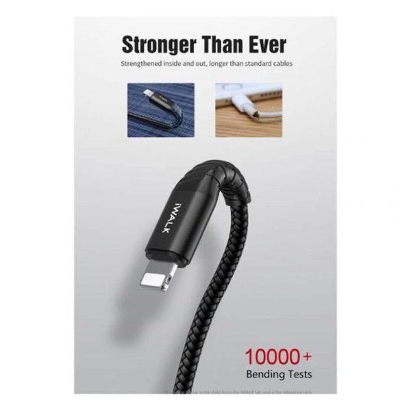 iWALK Twister PD Ultra Flexible Charge And Sync Cable - USB-C To Lightning   1 Meter   18W   Black Online