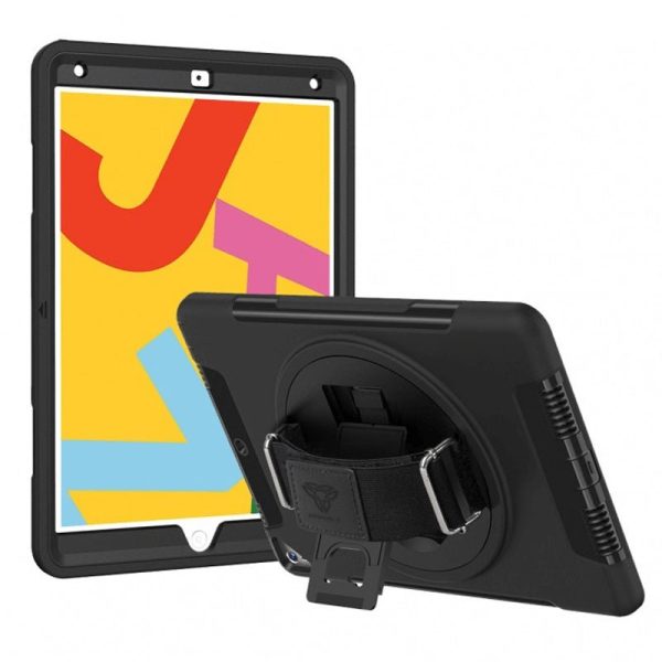 Armor-X Enx Ultimate Shockproof Rugged Case For iPad 10.2  With Hand Strap & Kick-Stand - Black Supply