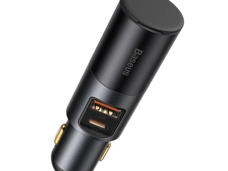 Baseus Share Together Fast Car Charger with Lighter - 120W   Gray For Sale