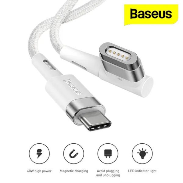 Baseus USB Type-C to Lightning L-shaped Port Cable - 60W   2 Meter   White Discount