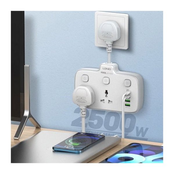 Ldnio Power Strip USB Socket - 2 Way   USB-A   USB-C   White Discount