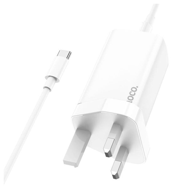 HOCO NK7 GaN Wall Charger With USB-C Cable - USB-C   USB-A   White Discount