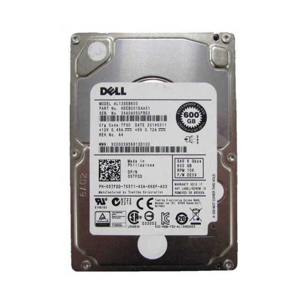 Dell SAS Hard Drive - 600GB   2.5-inch   SAS   10K RPM   6Gbps Supply