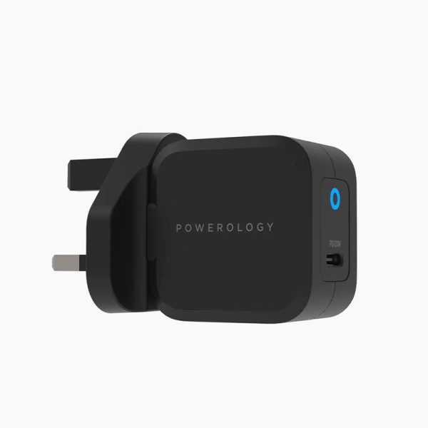 Powerology Ultra-Compact 20W PD GaN Charger - USB-C   20W   Black Fashion