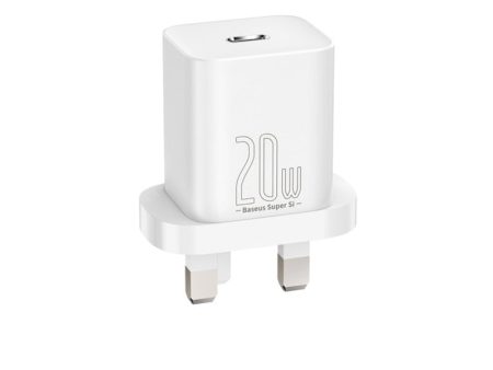 Baseus USB C Plug PD 3.0 Fast Charger - 20W   White Supply