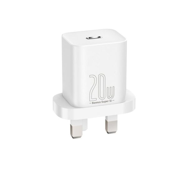 Baseus USB C Plug PD 3.0 Fast Charger - 20W   White Supply