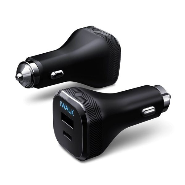 iWALK Power Delivery & QC 3.0 Car Charger - USB-C   USB-A   42W   Black Online Sale