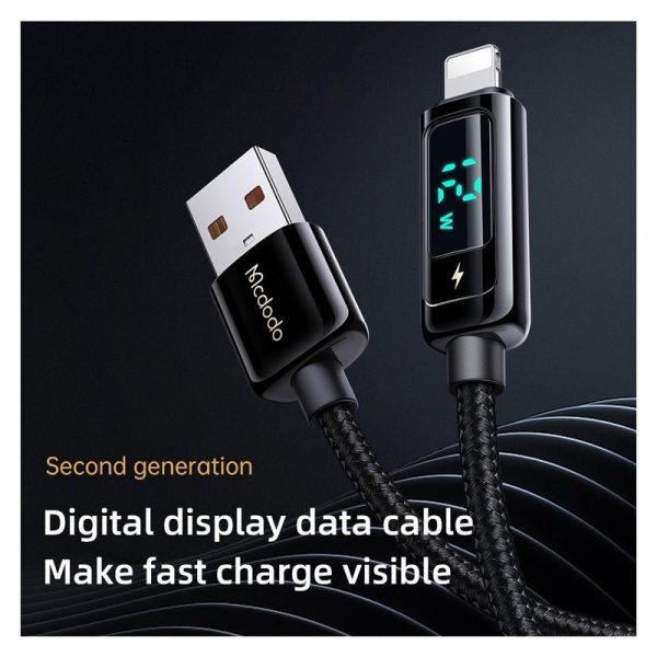 Mcdodo Digital Pro Fast Charge Data Cable - 1.2 Meters   Lightning   Black on Sale