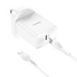 HOCO NK6 Rise Single Port Wall Charger With Lightning to USB-C Cable - USB-C   20W   White Online now