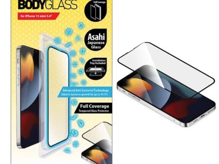 Torrii Bodyglass Full Coverage Curved Screen Protector - iPhone 13 Mini   Anti-bacterial Coating   Black Sale