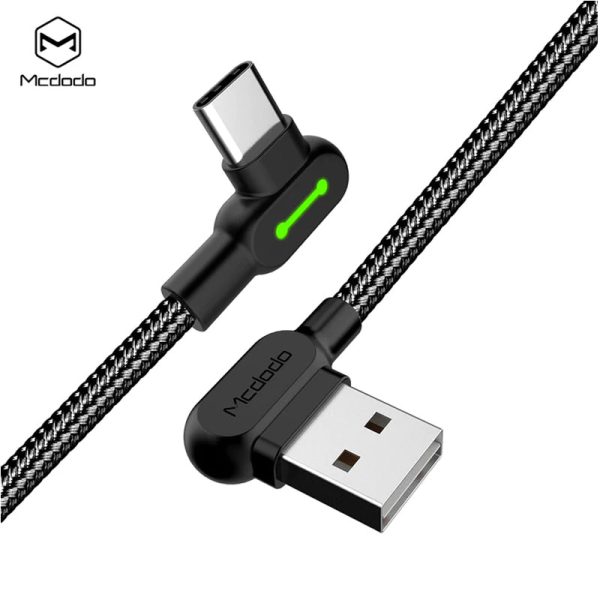 Mcdodo 90 Degree Light Cable - 1.8 Meters   USB-C   Black Online Hot Sale