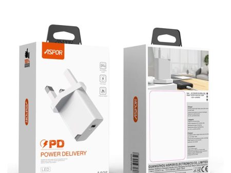 Aspor A825 20W PD Fast Charger - 20W   White Sale