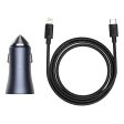 Baseus Golden Contactor Pro Car Charger USB and Type C - 40W   Black Online