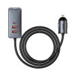 Baseus Multi-Port Fast Charging Car Charger - 120W   USB   Type-C   Grey Hot on Sale