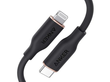 Anker Super Strong PowerLine lll Flow - USB-C to Lightning   3ft   Black For Sale