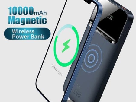 Baseus Magnetic Wireless Quick Charging Power Bank - 10000 mAh   20W   Blue Discount