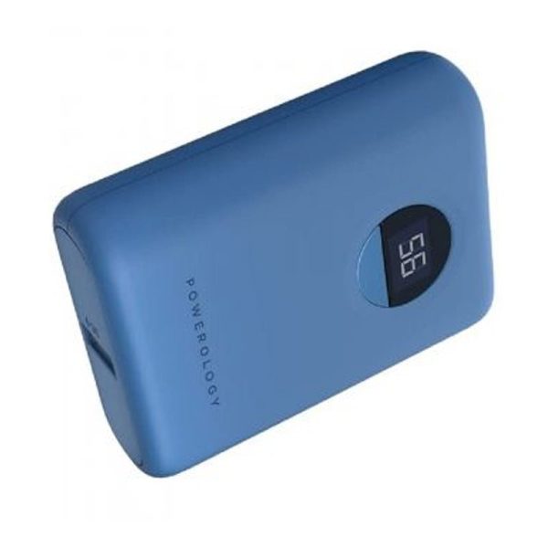 Powerology Ultra-Compact Power Bank - 10,000mAh   USB-C   USB-A   Blue Fashion