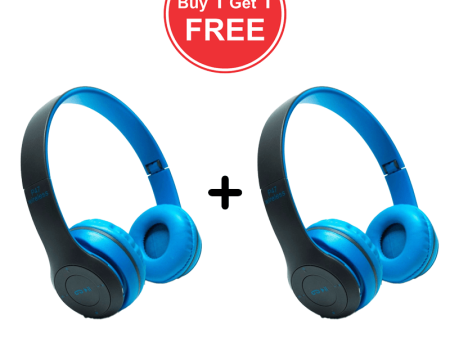 P47 Wireless Headphone - Bluetooth 4.2   Wireless   Blue - Bundle Offer Cheap