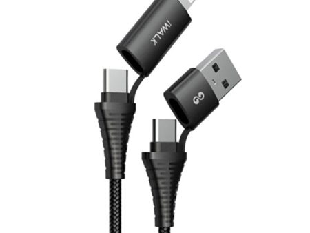 iWALK Twister Duo One For All Multi Charging Cable - USB-C  Lightning To USB-C USB-A   1 Meter   Black Discount