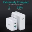 Choetech GaN Dual Port Charger - 65W   Type-C   White Online now