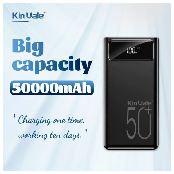 Kin Vale Smart Power Bank - 50,000mAh   Black For Cheap