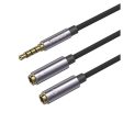 Yesido YAU-28 Audio Splitter - 2x 3.5mm Female   1x 3.5mm Male   Black For Cheap