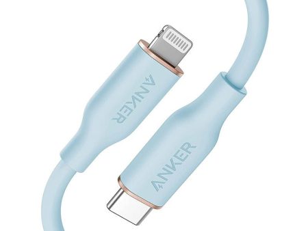 Anker Super Strong PowerLine lll Flow - USB-C to Lightning   6ft   Blue on Sale