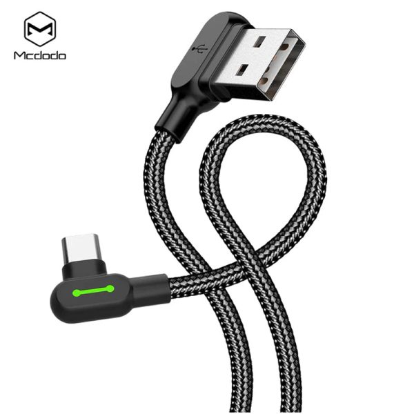 Mcdodo 90 Degree Light Cable - 3 Meters   USB-C   Black Supply